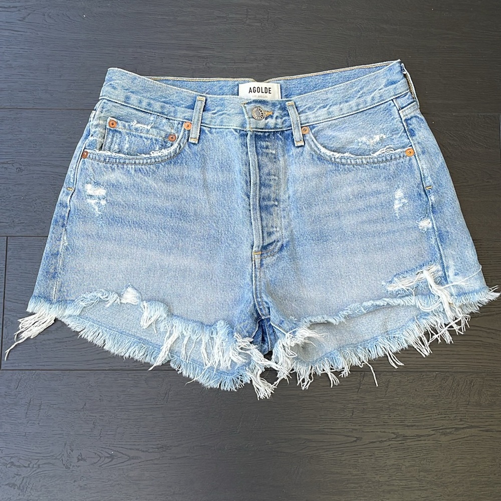EUC Agolde Parker Cutoff Shorts in Swapmeet, 26
